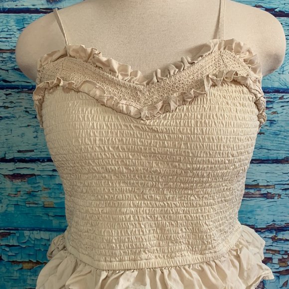 Anthropologie Forever That Girl Shirred Peplum Top - Picture 3 of 6